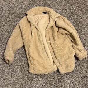 Forever 21 Cream Sherpa Coat